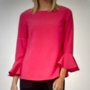 Sail to Sable hot pink flare 3/4 sleeve blouse. Size medium.  Good condition